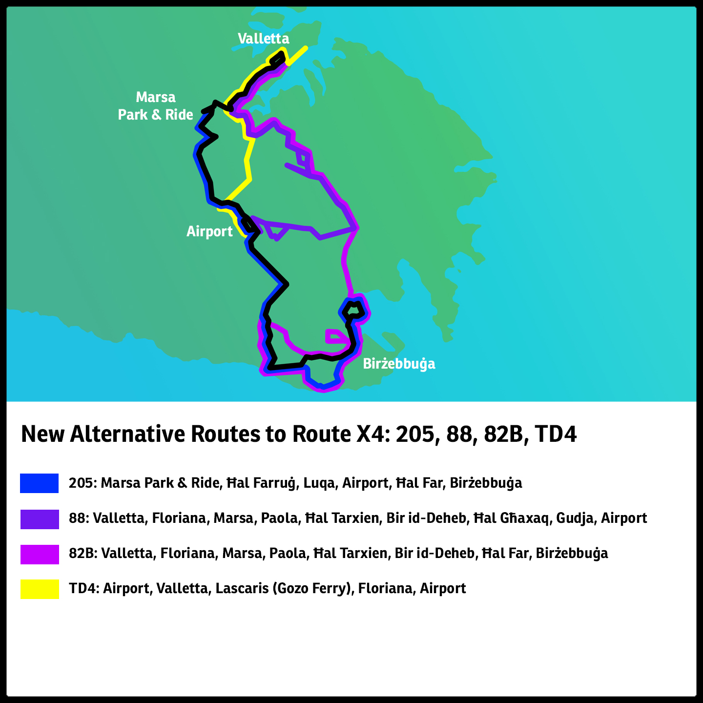 X4 alternative routes
